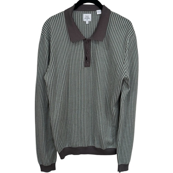 Max ‘n Chester Seafoam Green and Grey Geometric Long Sleeve Polo Size L - Picture 4 of 13